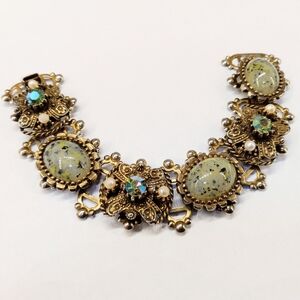 Vintage Rhinestone Cabachons Bracelet